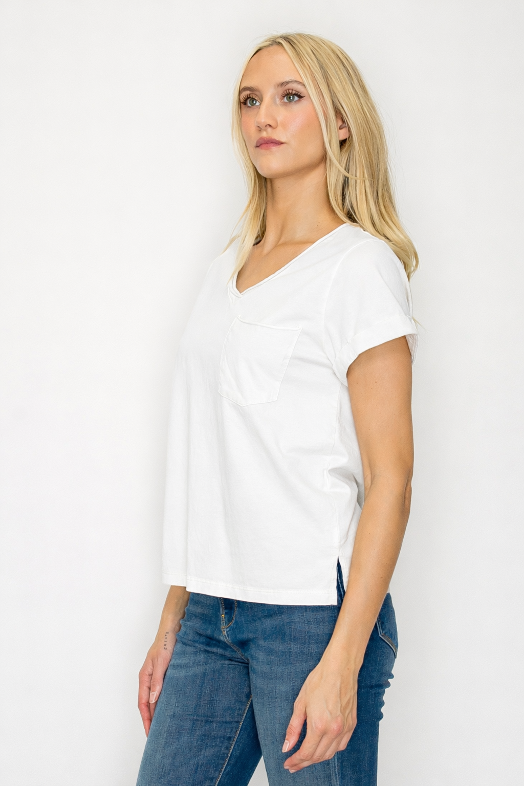 Relaxed Pocket V-Neck Tee