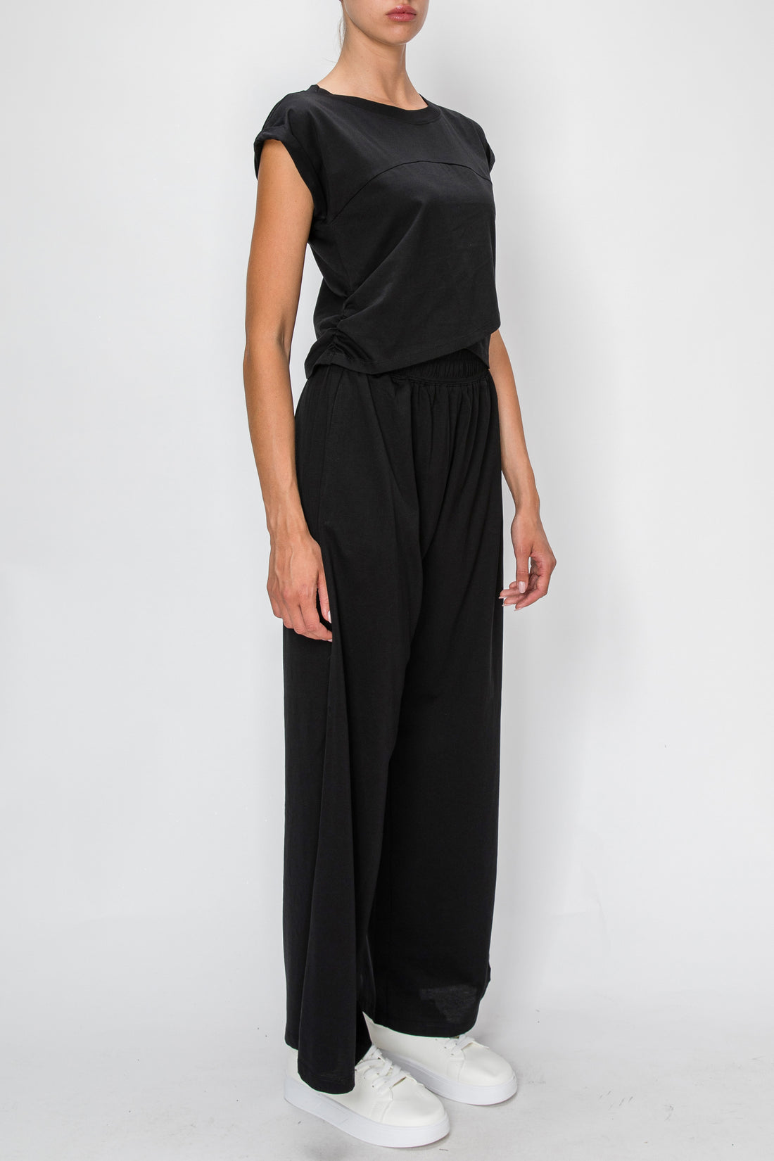 Cross Over Sleeveless Tee by Knit Riot