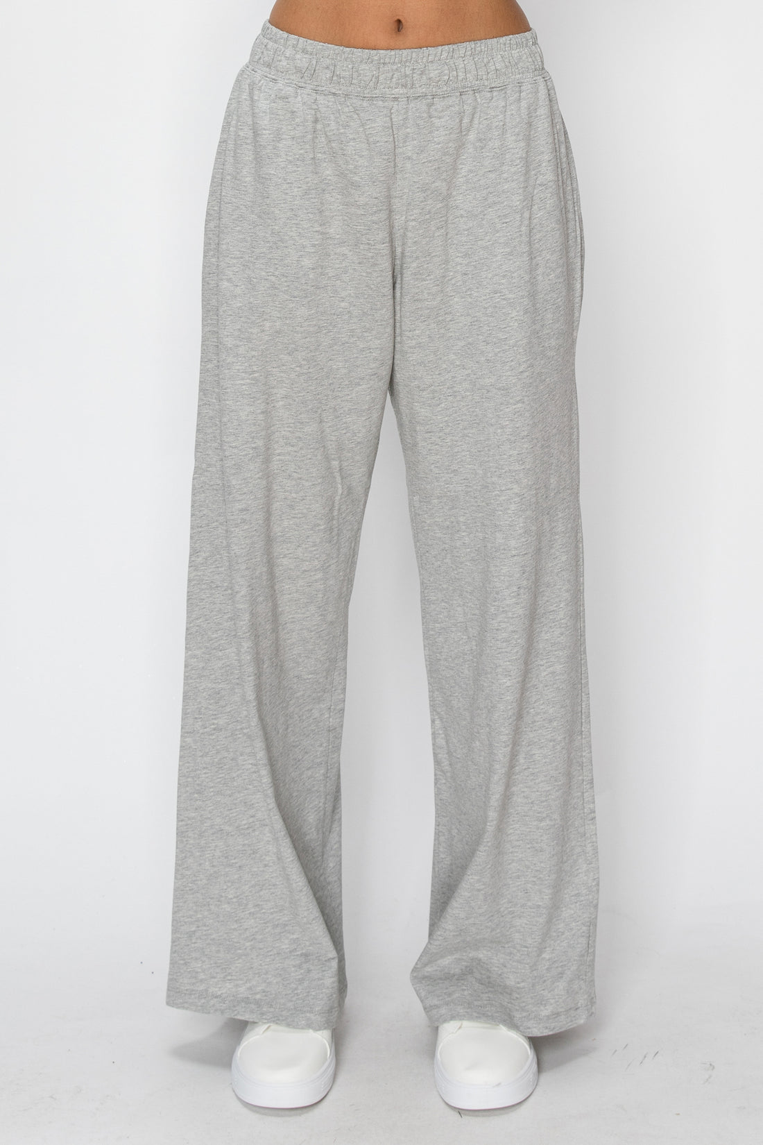 Relaxed Flow Wide-Leg Pants- Heather Gray (Pack XS-S-M-L 1-2-2-1)