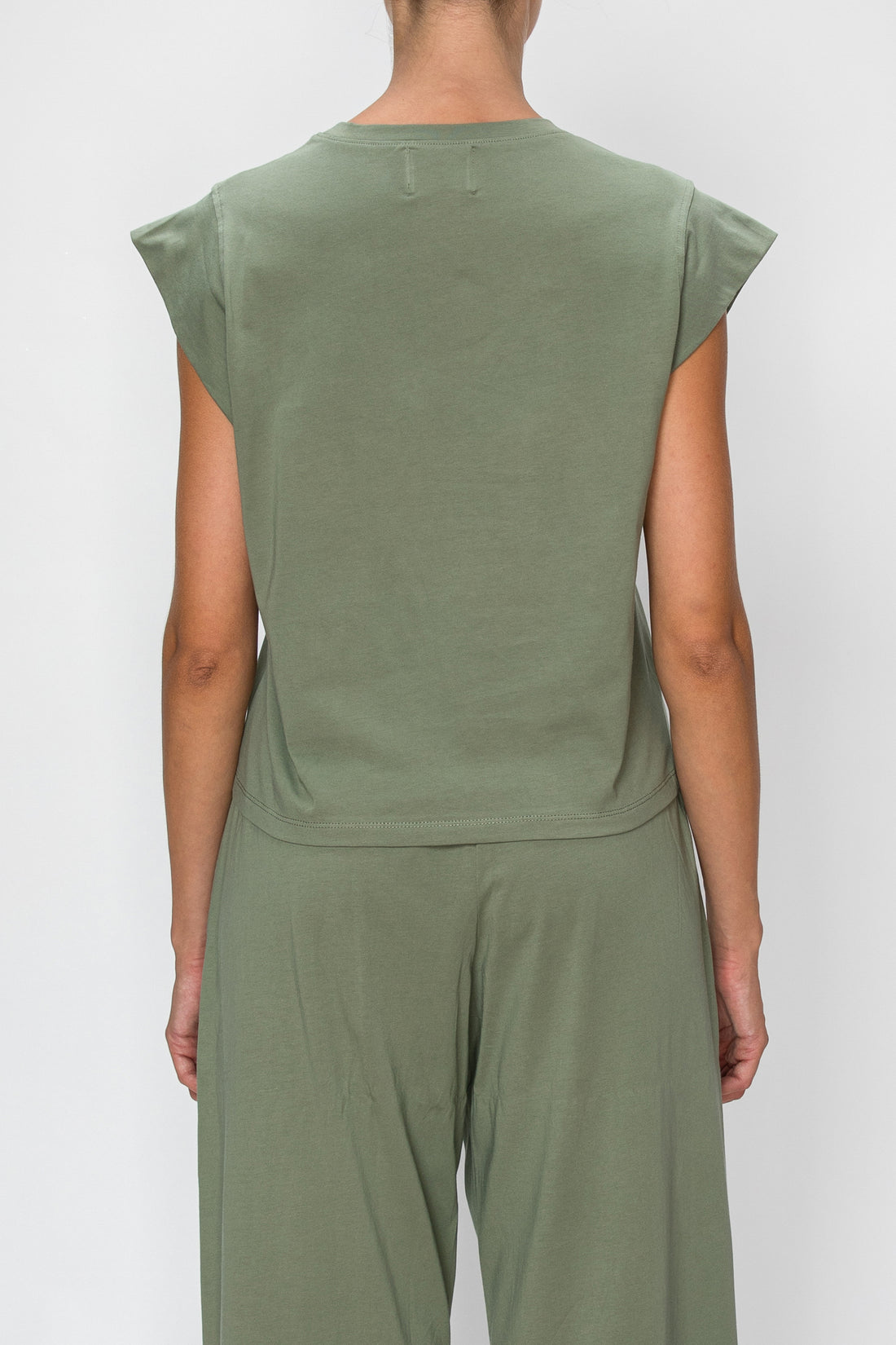 Cross Over Sleeveless Tee by Knit Riot