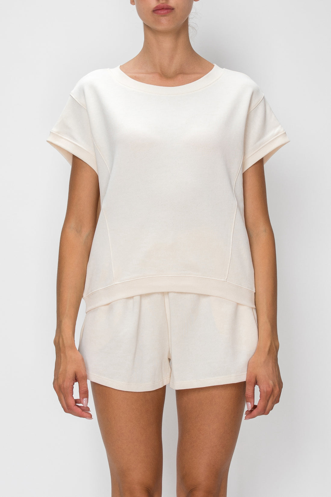 Dolman Sleeve French Terry Top- Cream (Pack XS-S-M-L 1-2-2-1)