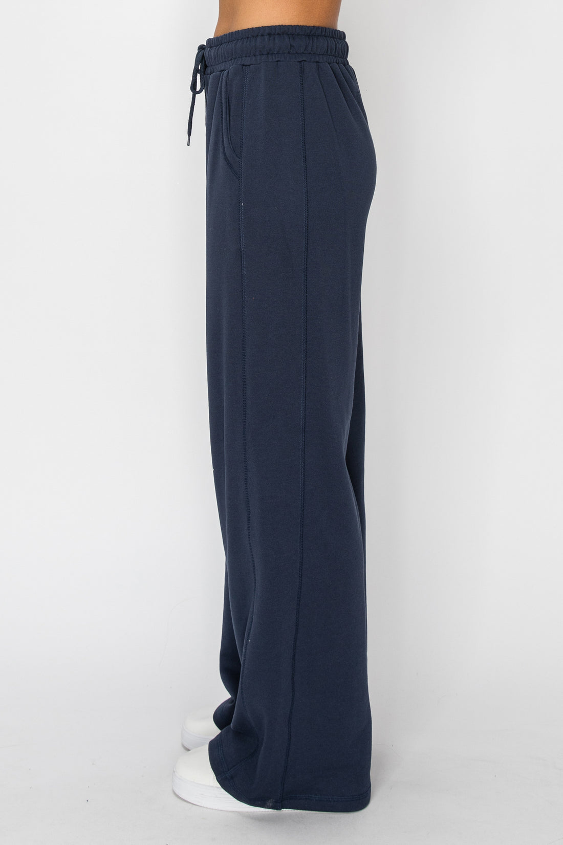 Wide-Leg French Terry Pants