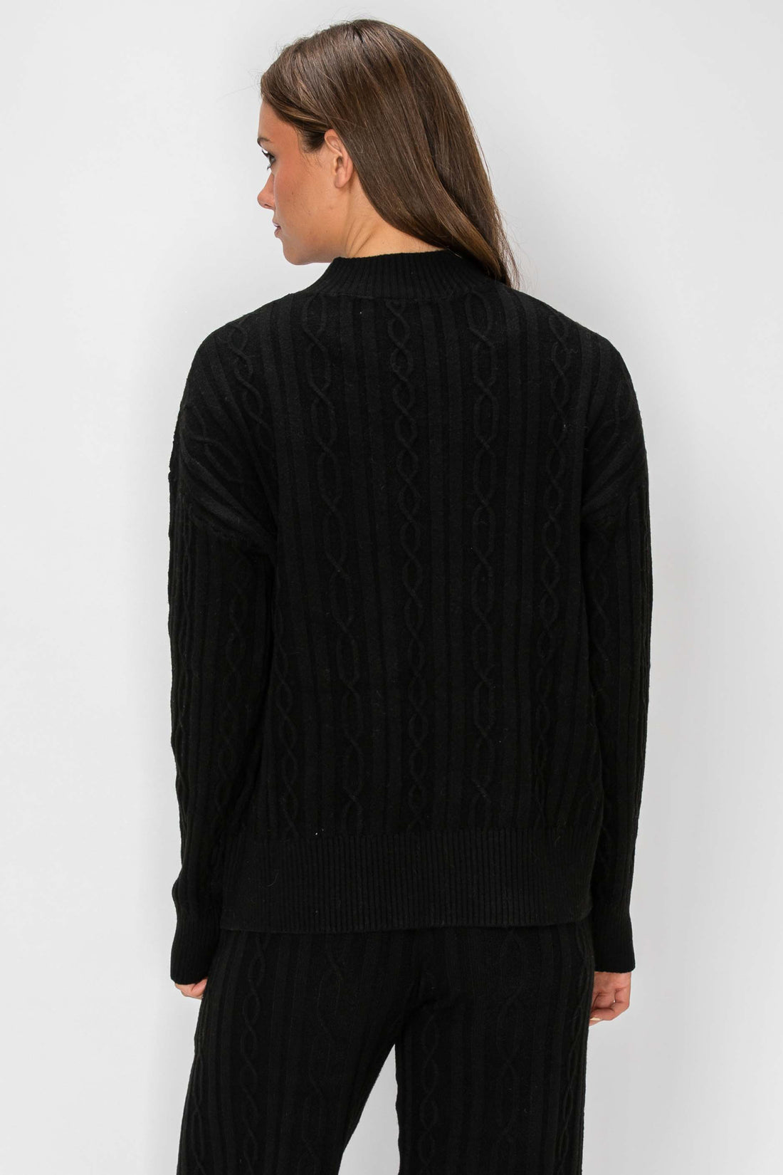 Sierra Cable-Knit Mock Neck