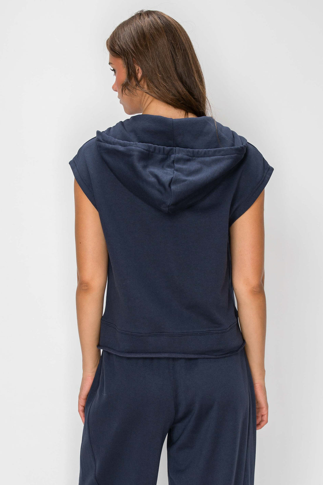 French Terry Toggle Zip Hoodie Vest
