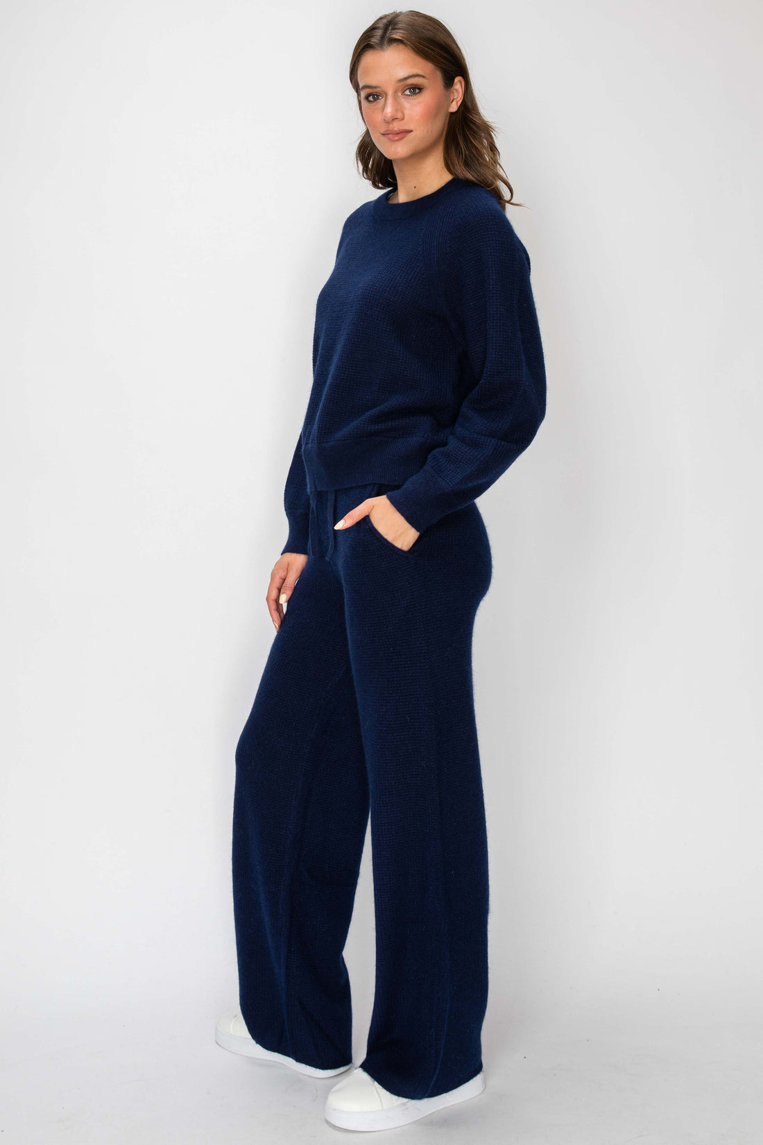 Angora Cashmere Waffle Pullover