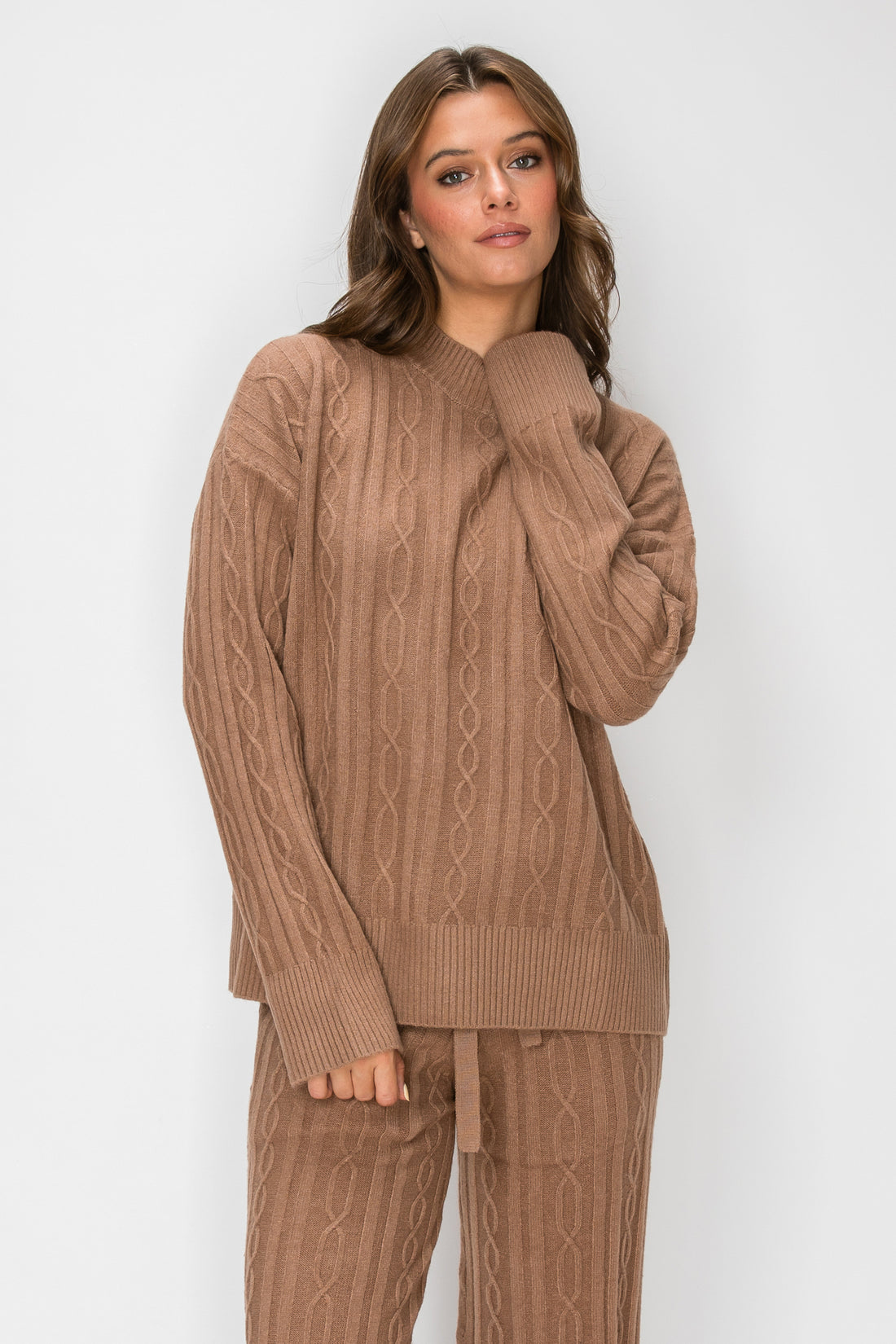 Sierra Cable-Knit Mock Neck