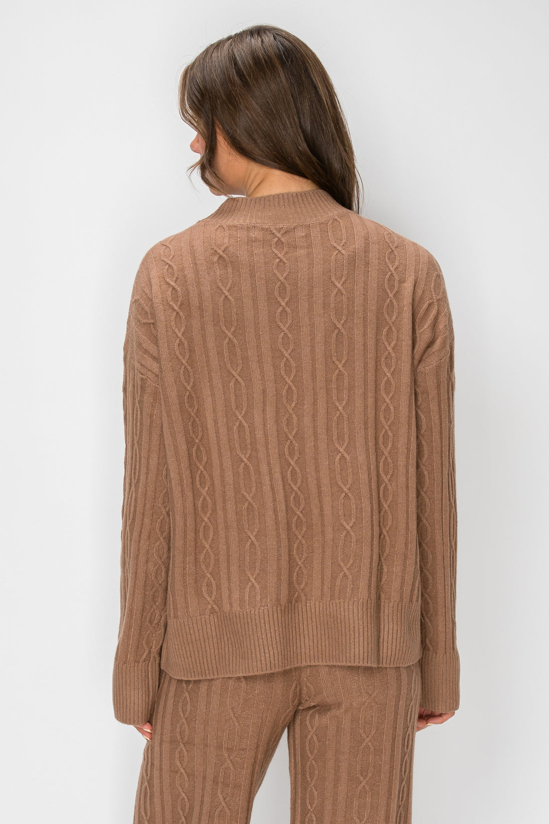 Sierra Cable-Knit Mock Neck