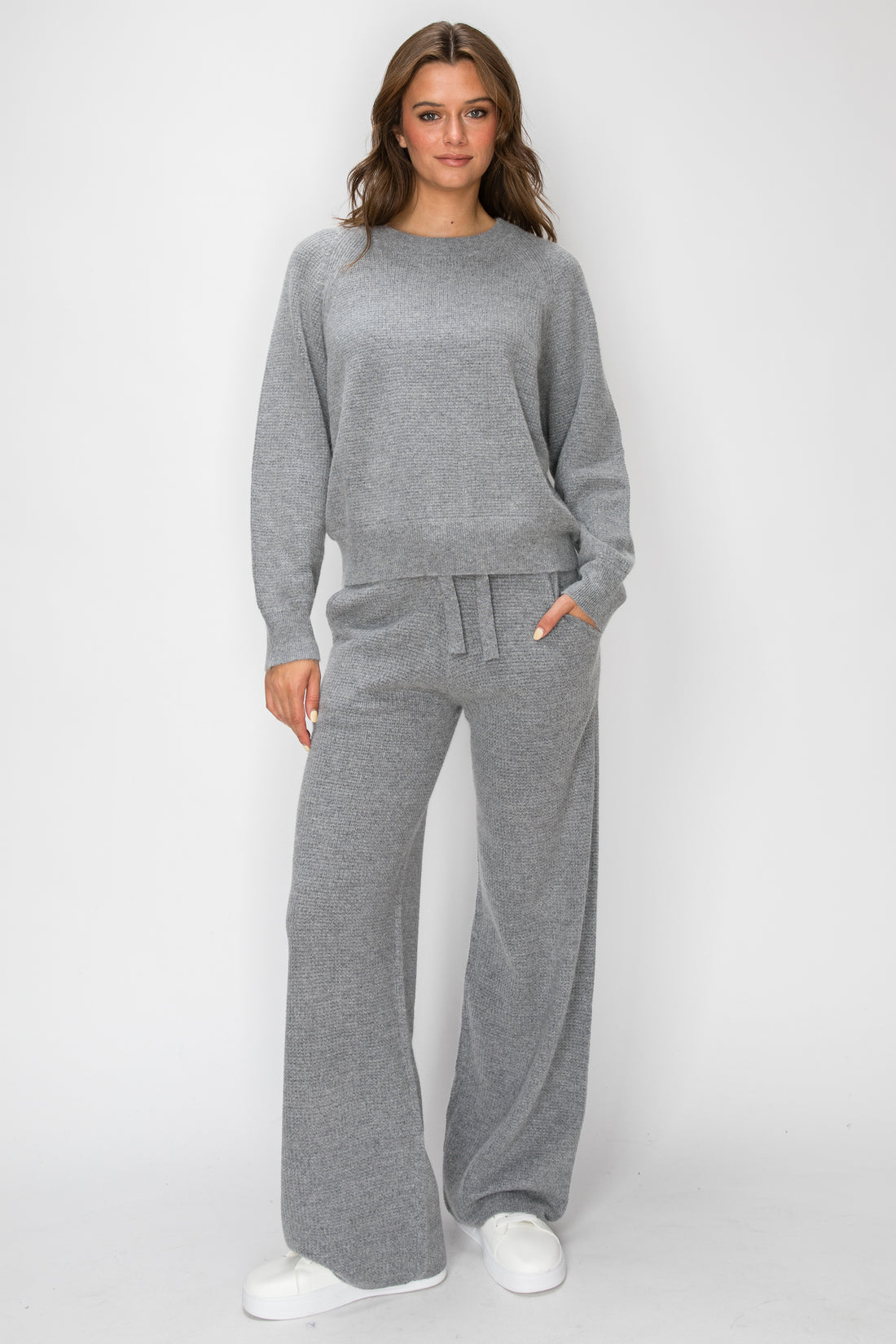 Angora Cashmere Waffle Pullover