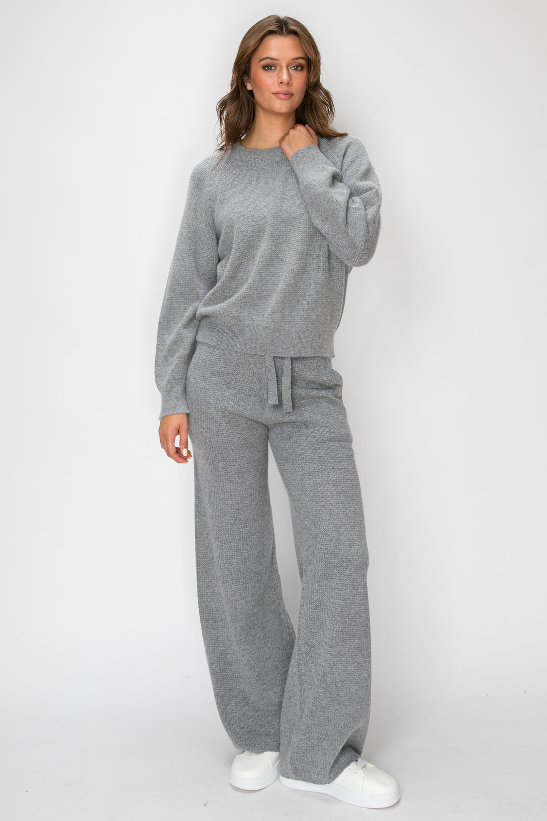 Angora Cashmere Waffle Pullover