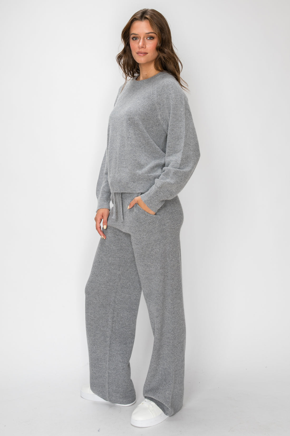 Angora Cashmere Waffle Pullover