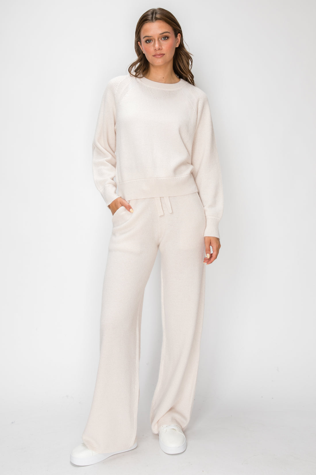 Angora Cashmere Waffle Pullover