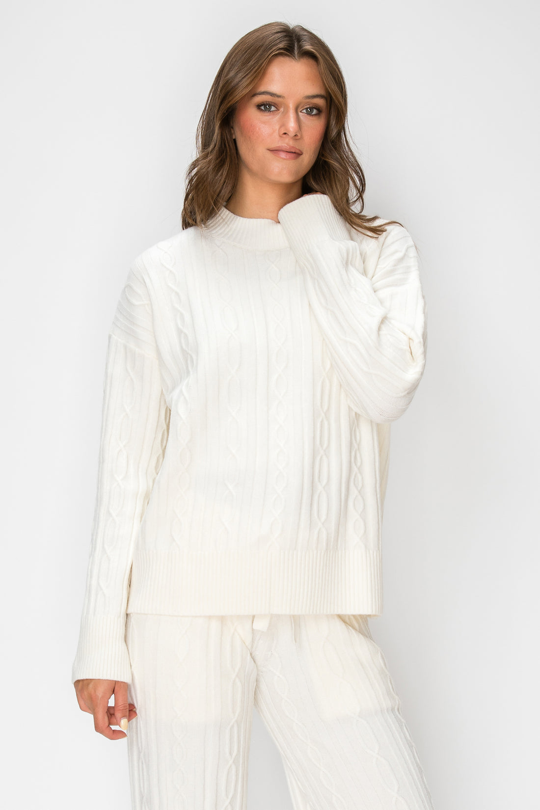 Sierra Cable-Knit Mock Neck