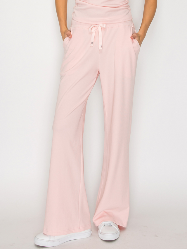 Micro Rib Relaxed-Leg Pants