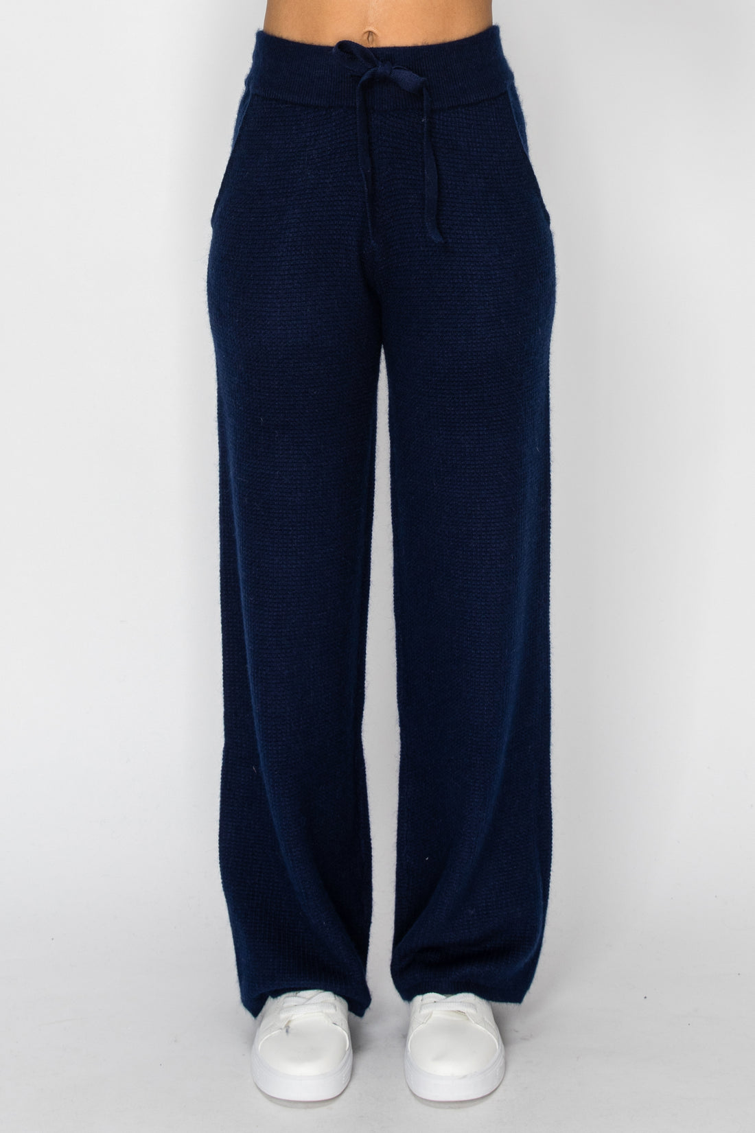 P1234 Angora Cashmere Waffle Pant - Navy