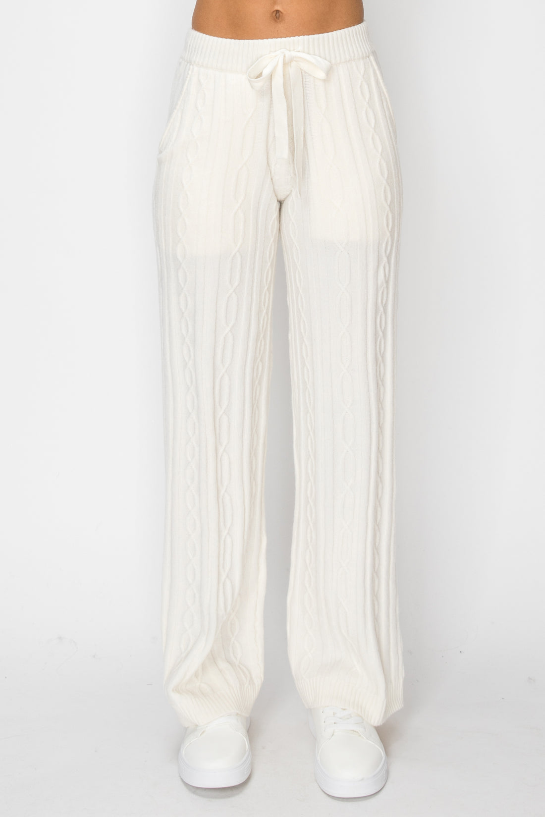 P1237 Sierra Cable-Knit Pant - Cloudy Cream