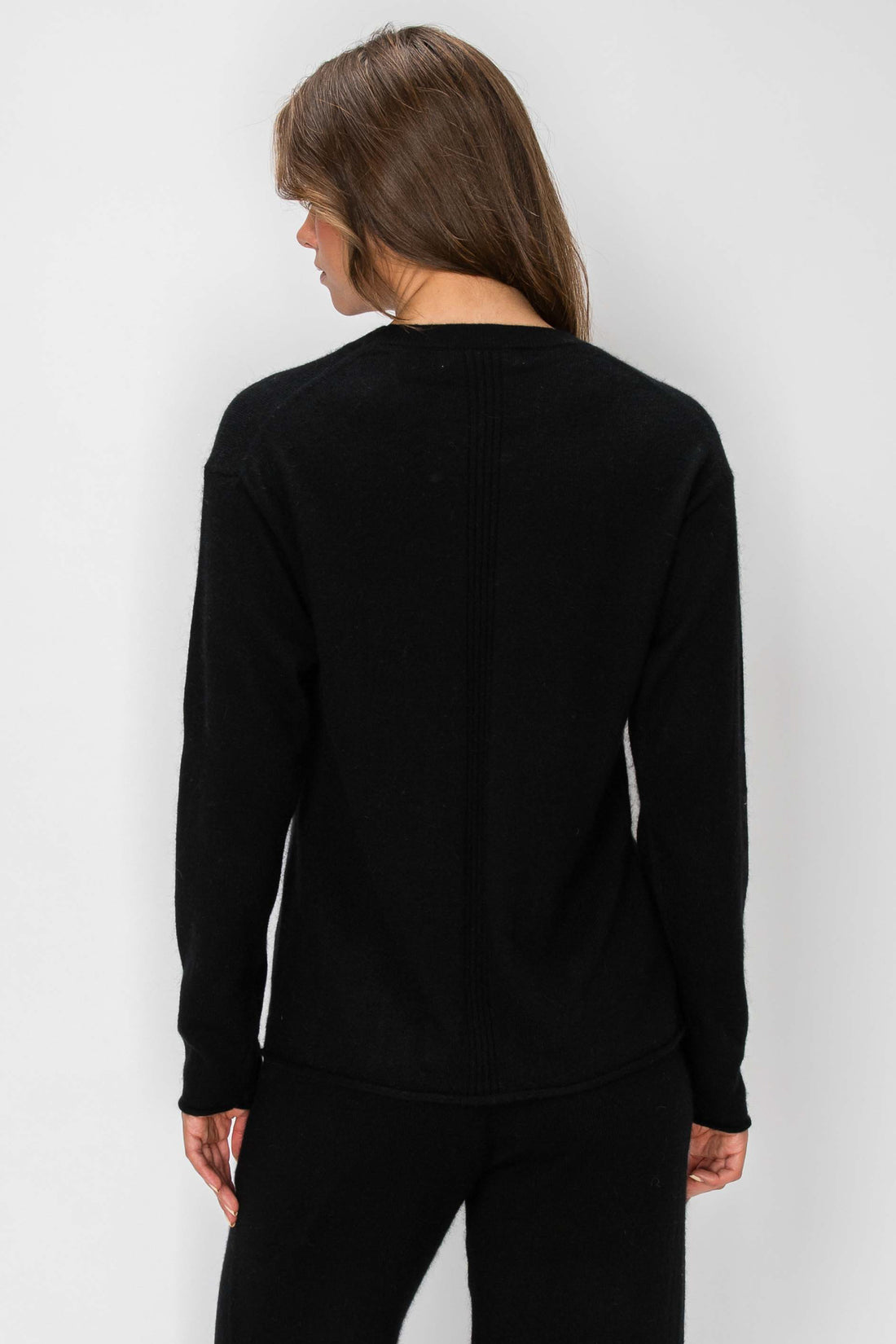 T1233 Cloudmere Raw Edge Pullover - Black
