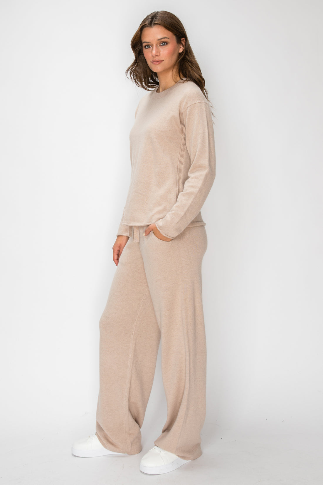 T1233 Cloudmere Raw Edge Pullover - Oat Melange