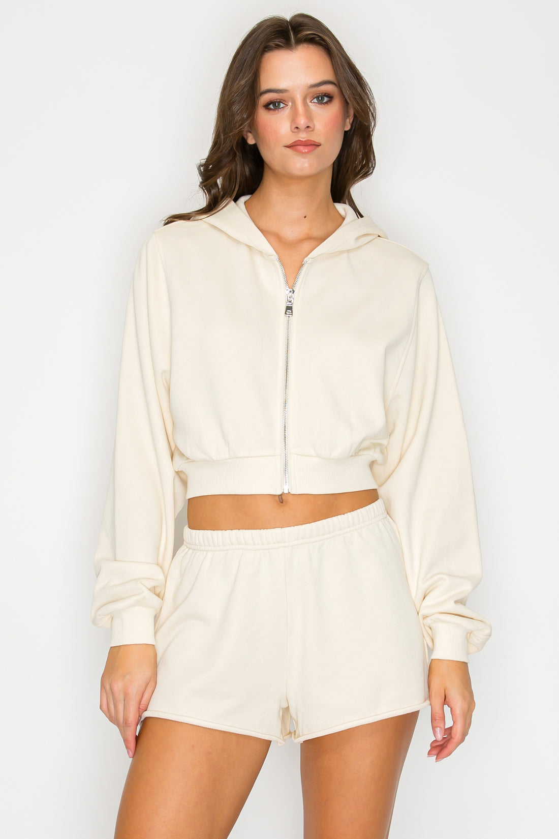 Cove Crop Zip Hoodie- Cream (Pack XS-S-M-L 1-2-2-1)