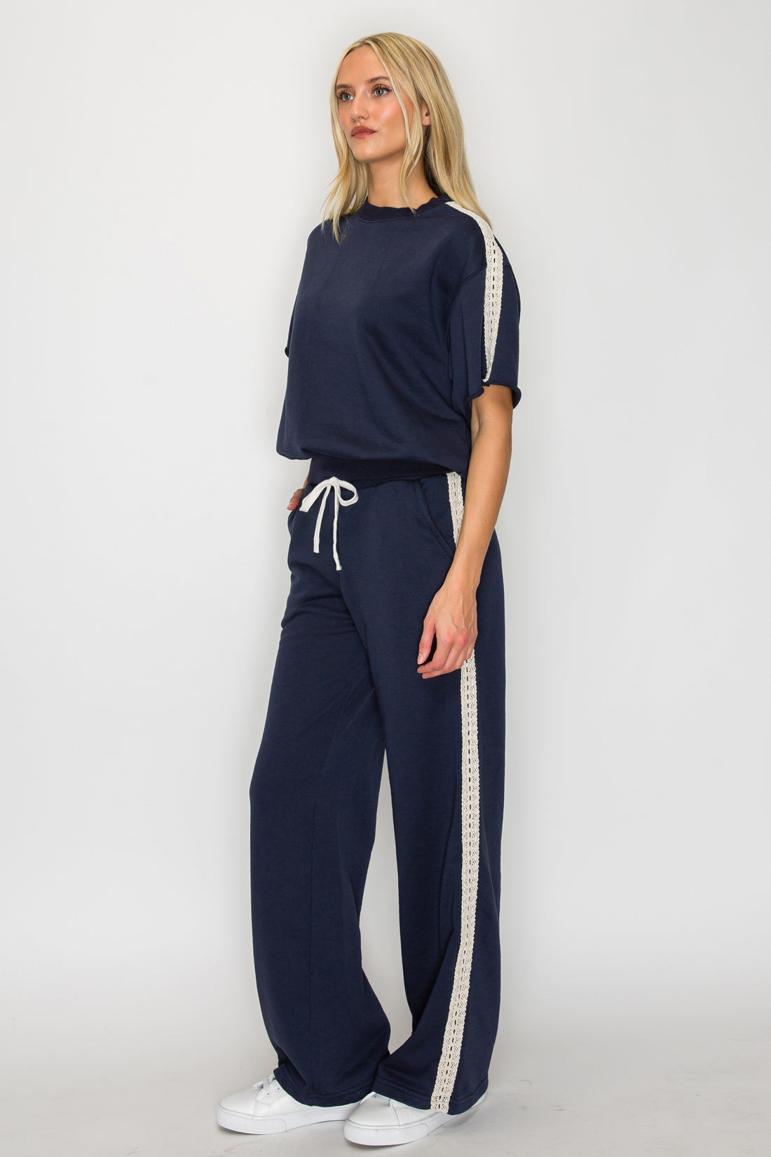 Merrow Edge Lace French Terry Top