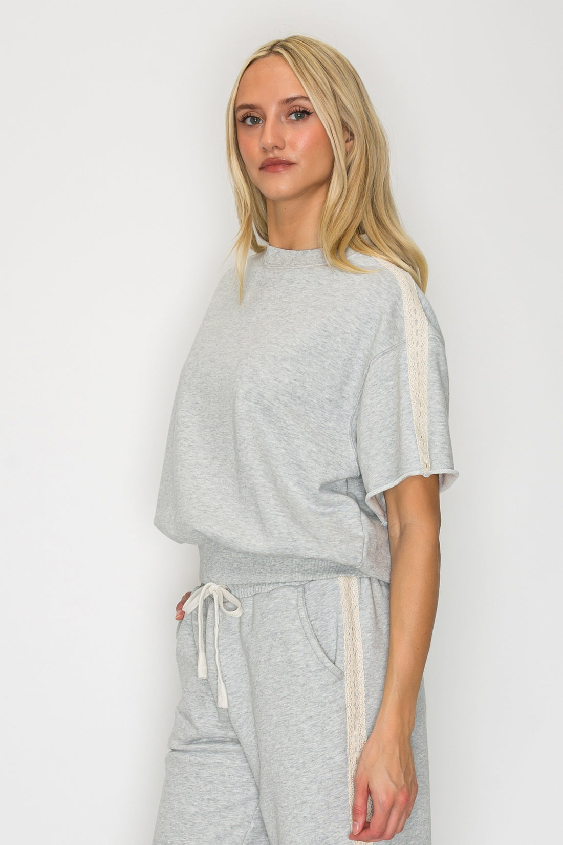 Merrow Edge Lace French Terry Top