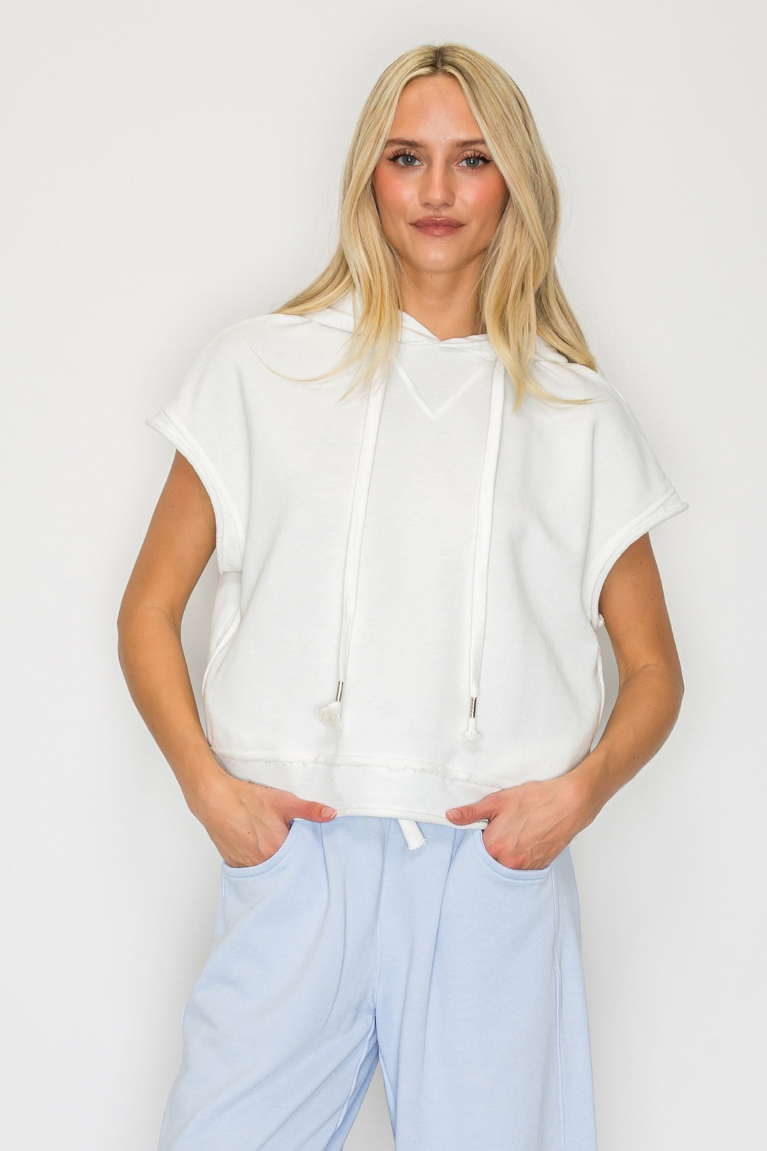 Short Sleeve French Terry Hoodie Tee by Knit Riot