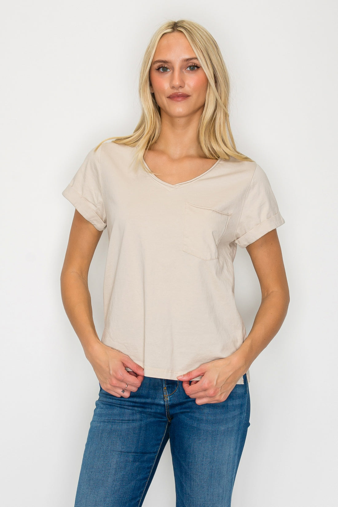 Relaxed Pocket V-Neck Tee