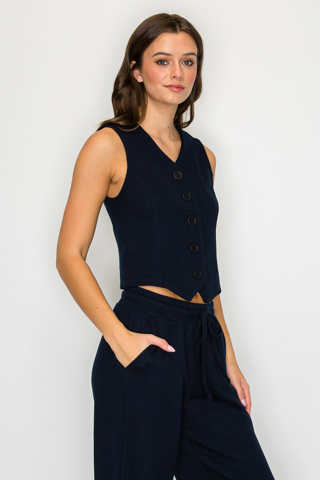 Sutton Soft Knit Vest-Navy