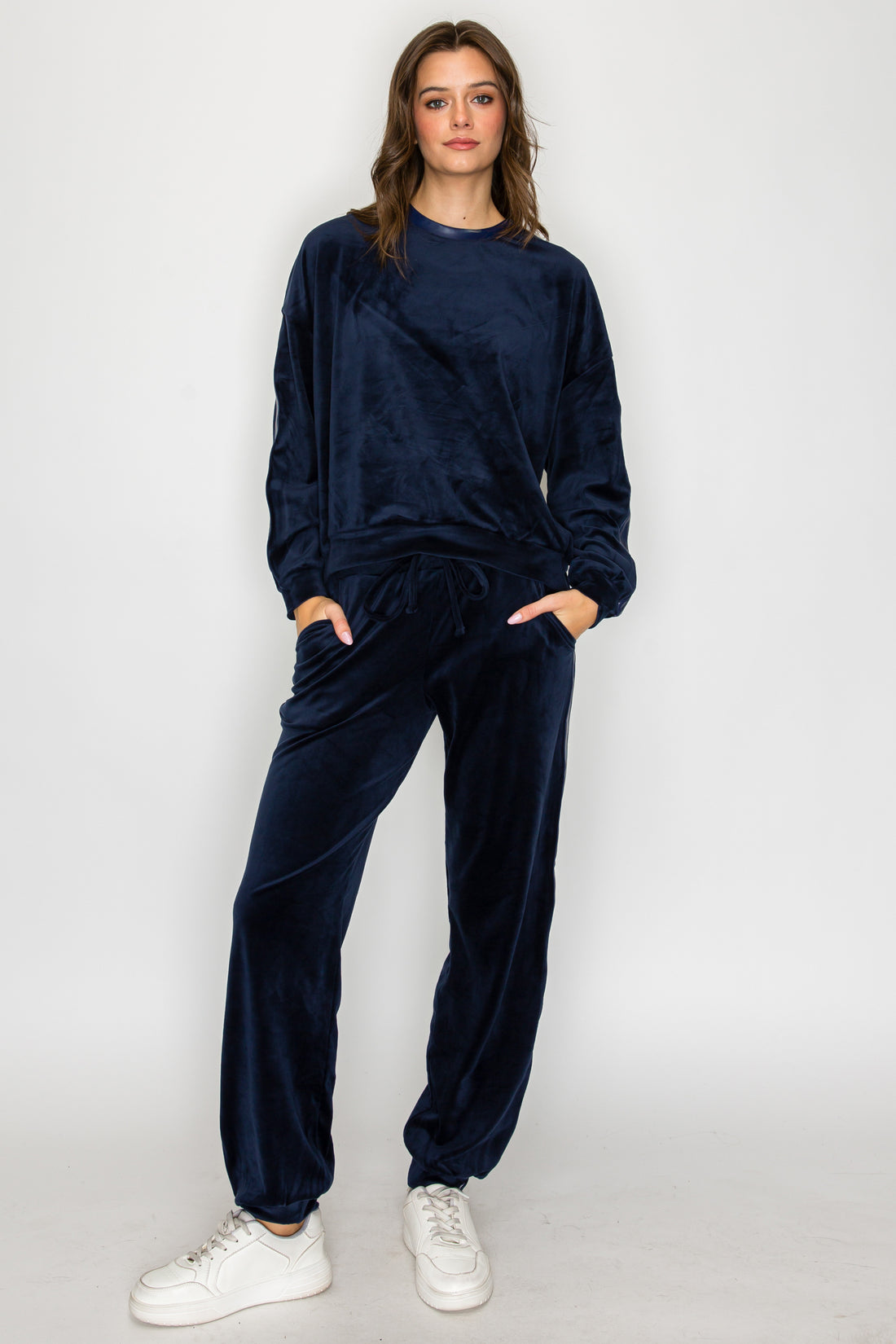 Velour Lounge Crew-Navy