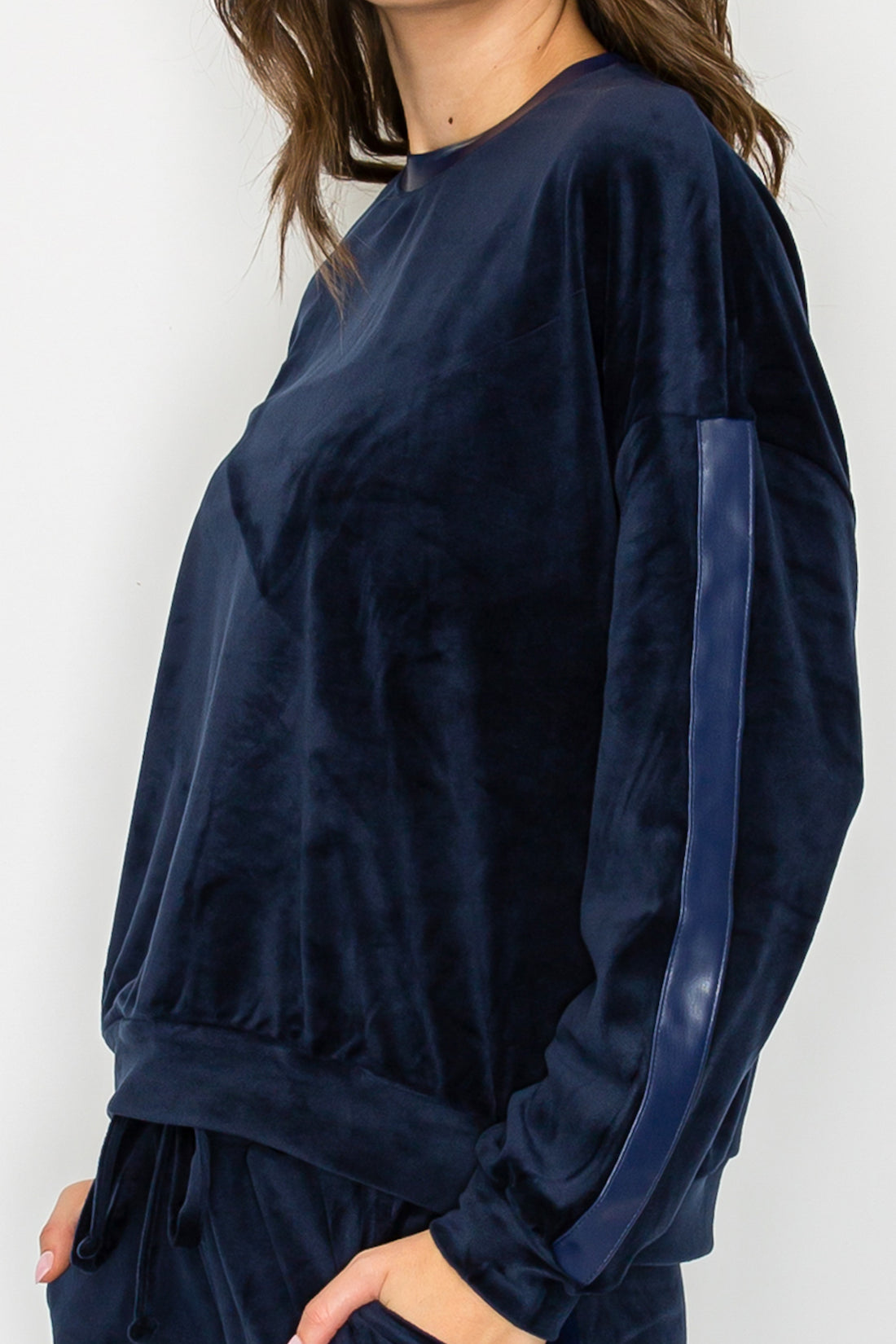 Velour Lounge Crew-Navy