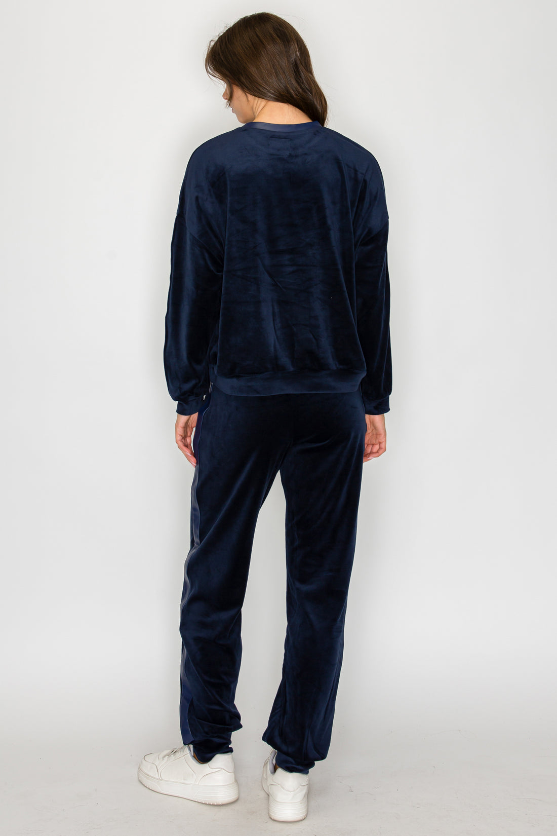 Velour Track Jogger-Navy
