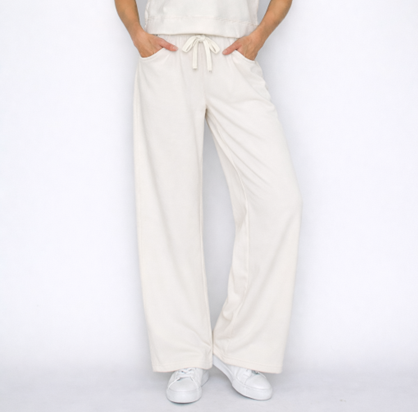 Wide-Leg French Terry Pants