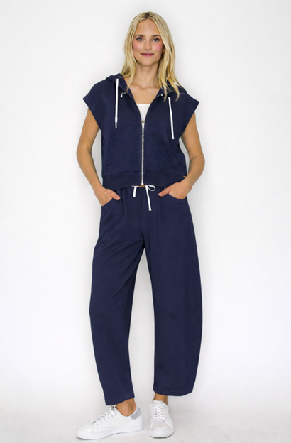 French Terry Toggle Zip Hoodie Vest